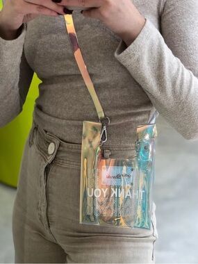 NWOT Gelareh Mizrahi Itsy Bitsy Micro Mini Thank You Bag in Iridescent/Hologram